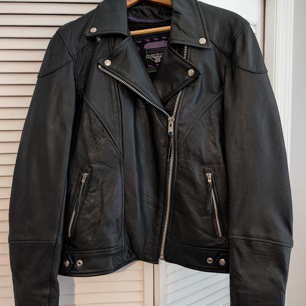 Interstate Black Leather Biker Jacket